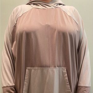 3X LuLaRoe Amber hooded long sleeve top shirt pink mauve plus front pocket